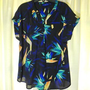 Apt.9, Blouse, L, Black and Floral